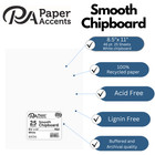 Pa Paper Accents Chipboard Pack 8 5  X 11  White  1x Heavy 46 Point  Chipboard