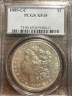 1889-cc Morgan Silver Dollar  1 Pcgs Extra Fine 45 Xf 45 Rare Date Carson City