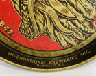 Vintage Iroquois Beer   Ale 13  Tray 1842 Indian Head Canco Round Metal