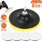 5pcs 6  Buffing Polishing Pads Drill Sponge Kit For Car Polisher Drill Adapter