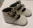 Vintage Infant doll White Patent Leather Double Buckle Shoes