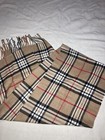 Nova Check Beige Plaid Scarf Wrap Viscose Fringed Large Rectangle   68x12