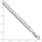 925 Sterling Silver 7 Inch 5mm Diamond-cut Square Curb Chain Bracelet