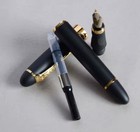 Wingsung 630 Fountain Pen Resin Writing Pen Piston Gold Clip 0 7mm Gift Black