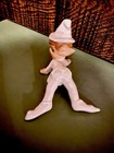 Vintage Iridescent Lefton Pixie Elf Figurine White Suit Japan Mid Century