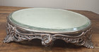Antique Mirrored Plateau Tray Vanity Footed Beveled Edge 12  D Art Nouveau
