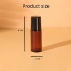 2 Pcs 50ml Amber Glass Roll On Bottles - Empty Refillable Rollerball Containers