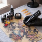 Tattoo Kit Rotary Pen Power Supply Ink Needles Practice Gear For Entry   level