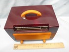 Beautiful 1941 Catalin Maroon   Pumpkin General Electric L-572 Radio-serviced