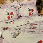    american Treasures   handcrafted Patchwork Quilt - Gingham Bird Design New