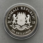 Somalia  Silver  100 Shillings 2013  Elephant   Proof
