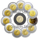          Full Set Canada Colored Toonie Rare  2 Dollars 12-coins Set  2017 - 2024