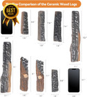 8 Piece Ceramic Wood Log Set For Gas   Ventless Fireplaces Indoor Outdoor Fire P