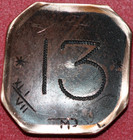 Lucky Number 13-eagle Love Token  Good Luck  Elongated Penny crafted By A A vii 