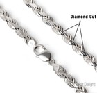 Rope Solid 925 Sterling Silver Italy Diamond-cut Chain Necklace-bracelet Range