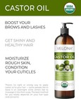 Velona Usda Certified Organic Castor Oil - 16 Oz Eyelashes Eyebrows Cold Pressed
