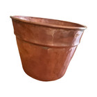 Antique 19th C Hand Hammered Copper Planter Brazed Dovetail Cramp Seam