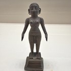 Vtg African Tribal Bronze Female Statue Handmade Ethnographic Sculpture Decor