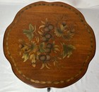 Vintage L Hitchcock Chair Co Wood Table 3 Leg Candle Stand Gold Gilt Stencil