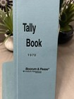 2 Vintage Boorum   Pease Tally Book Ledger Record Green Canvas Cover Nos