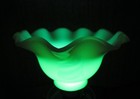 Nice Antique Art Nouveau Era Vaseline Uranium Glass 2-1 4    Fitter Lamp Shade