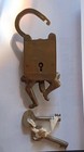 Old Brass  fauji  Soldier Shape Padlock With Keys 6   2 5   1 