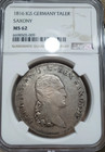 Ngc Saxony 1816 Igs Ms 62 1 Thaler Silver Coin Germany Rare Grade