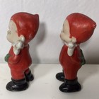 Vintage 1960s Kitschy Christmas Pixie Elf Japanese Set 2 Figurines Ceramic Japan