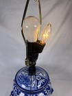 Vtg Chinese Blue White Porcelain Ginger Jar Table Lamp Dual Switch Ducks 12   