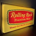 Vtg Rolling Rock Beer Double Sided    brewed From Mountain Spring Water    Bar Sign 