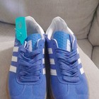 Adidas Gazelle Men   s Blue white Leather Low Top Lace-up Sneakers  New W o Box