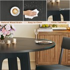 Round Dining Table Set For 6 47 Inch With 6 Chairs Wood Base Space Saving Black