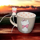 The Aristocats Marie  Grey White Inside With Pink Polkadots Mug   Stirrer Cat