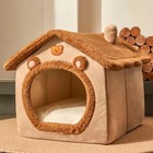 Dog House Kennel Pet Dog Cat Bed For Small Dogs Winter Warm Plush Cat Bed Nest
