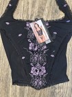 Leg Avenue Lingerie Halter Corset Size Medium Black    Purple- No G String