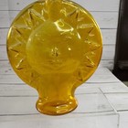 Vintage Yellow Sun Glass Bottle Bud Vase Bohemian Boho Retro Home Decor