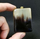 Antique Pressed Horn   Sterling Silver Decorated Vesta Case Match Holder
