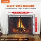 Vevor 39 x31 6  Fireplace Screen 2-panel Iron Mesh Spark Guard Vintage Black