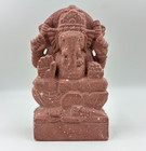 6  Lord Ganesha Statue Red Stone Carved Hindu God Idol Ganpati Murti Vastu Gift