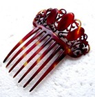 Victorian Faux Tortoiseshell Hair Comb - No Us Import Fees