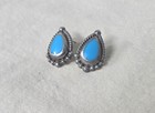 Vintage Beautiful Turquoise   Sterling Silver 925 Mexico Earrings