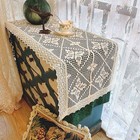 17x39inch Vintage Hand Crochet Lace Table Runner Doily Rectangle Dresser Scarf