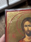 Greek Russian Orthodox Handmade Gold Foil Wooden Icon Blessing Christ   Sealed 
