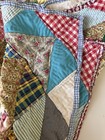 Antique Hand Quilted Patchwork Quilt 55x78 Primitive Folk Art Vintage Quilt