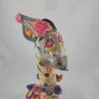 Vtg Rajasthani Embroidered Fabric Giraffe Made In India Folk Art 13  Tall