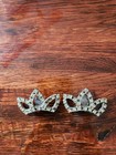 Vintage Rhinestone Shoe Clips Silvertone Jewelry Missing 3 Stones