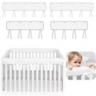 White Crib Rail Cover Protector Safe Teething Guard Wrap Standard Crib 4pcs Us