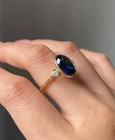 2 93 Ct Oval Cut Natural Sapphire   Diamond Wedding Ring 14k  Yellow Gold
