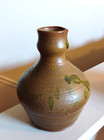 Very Rare Antique Early W  N  Owen North Carolina Pottery Decorated Lamp Base