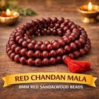 Red Chandan Mala Lal Sandalwood Mala For Mantra Jaap Mala For Worshipping Peace